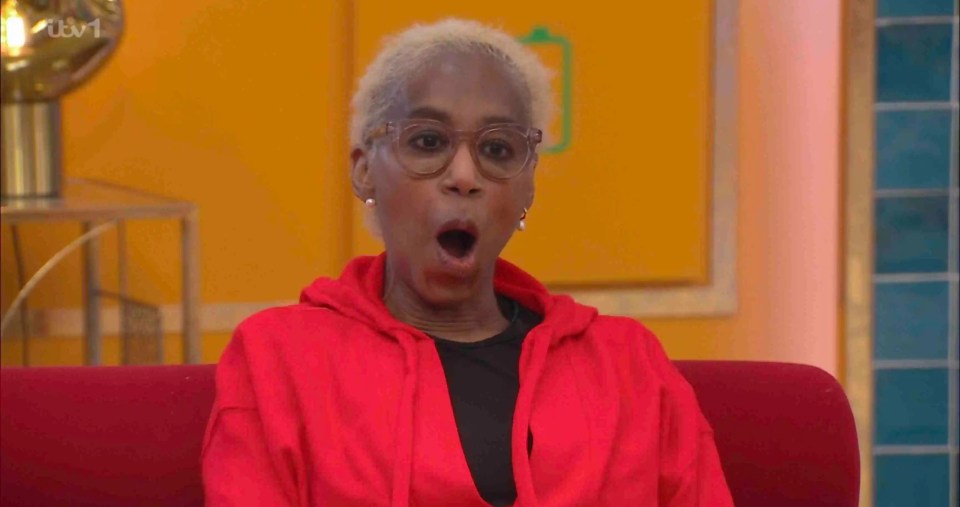 Trisha Goddard with a surprised expression.