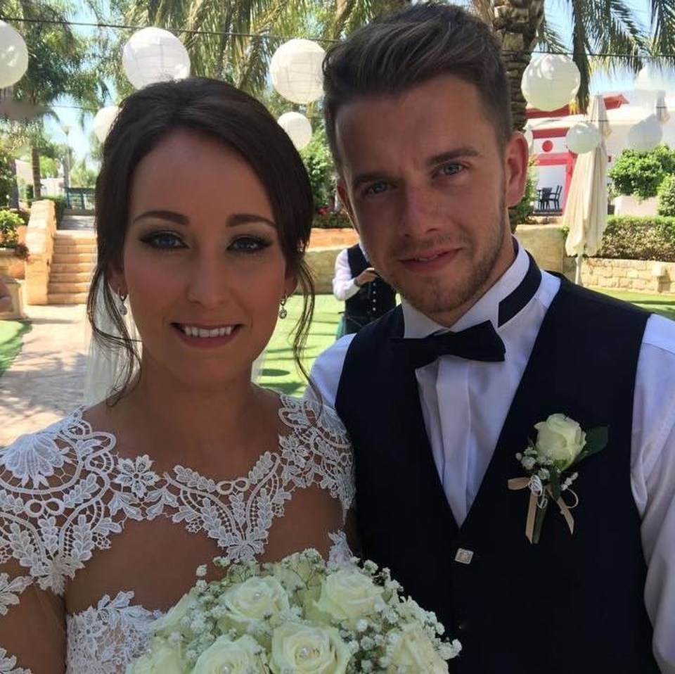 Kirsty Maxwell and her husband on their wedding day.