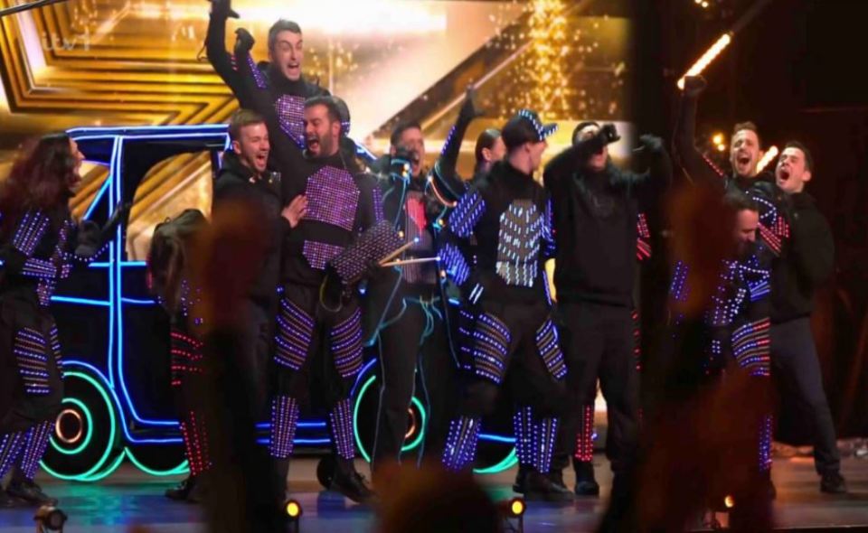 The Blackouts BGT performing on stage.
