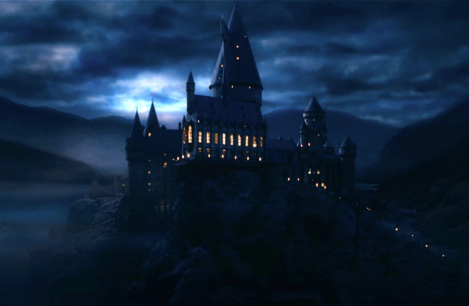 Hogwarts at night.