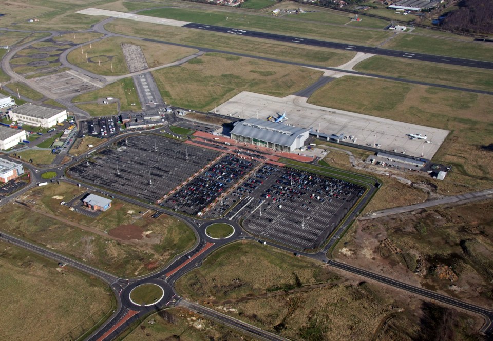 Aerial view of Doncaster Sheffield Airport.