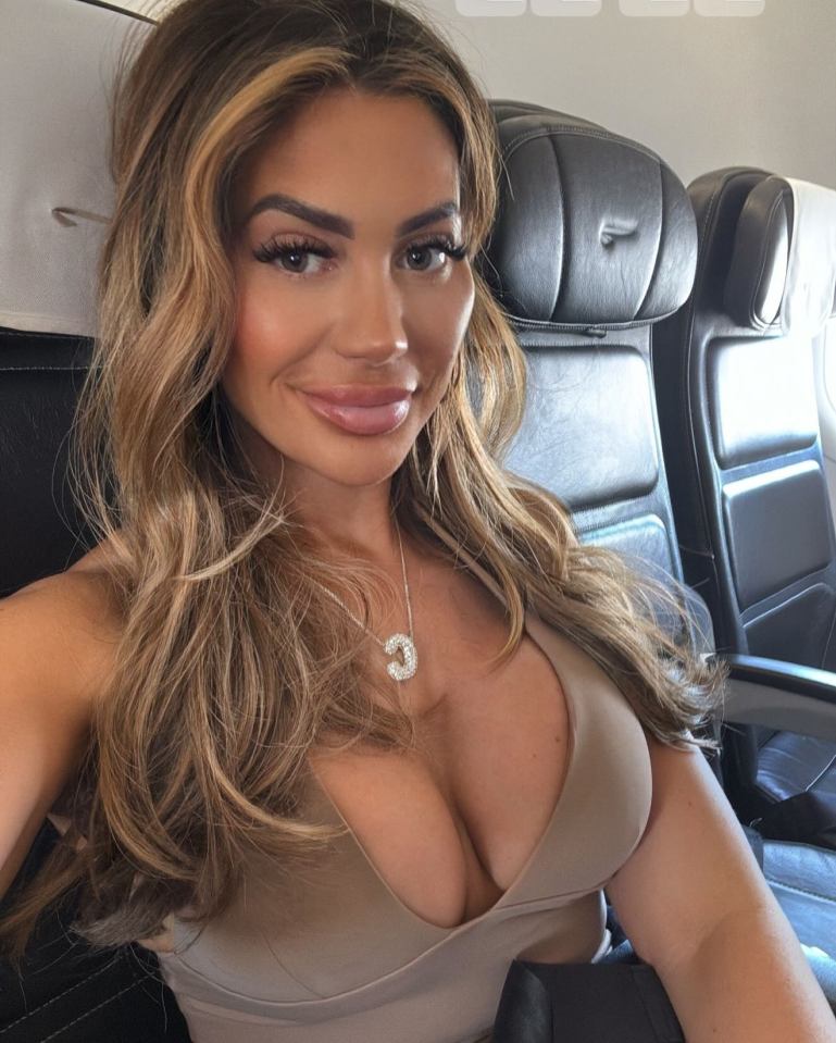 Chloe Ferry on a plane.