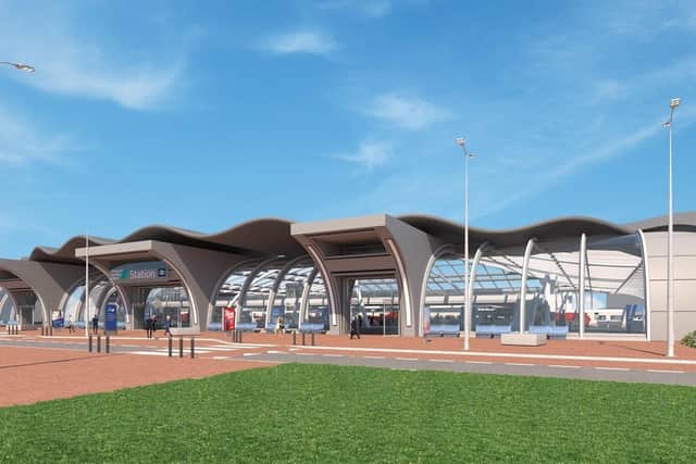 Illustration of a proposed Doncaster Sheffield Airport rail link station.