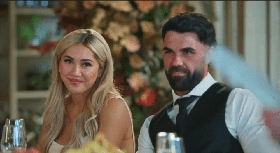 Adrian and Awhina from MAFS Australia at their wedding reception.