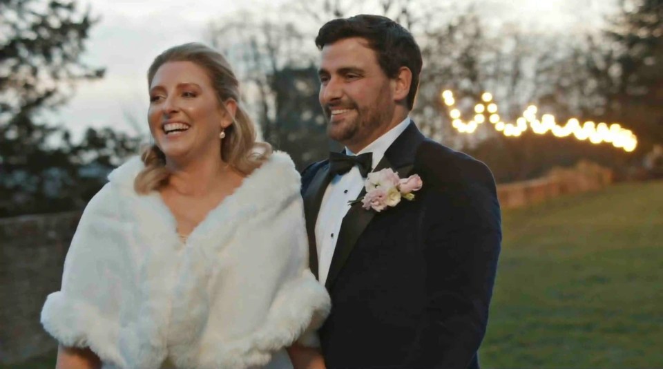 Emma and Caspar on their wedding day.