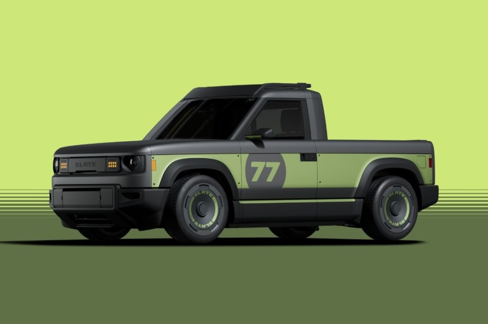Illustration of Slate's electric pickup truck.