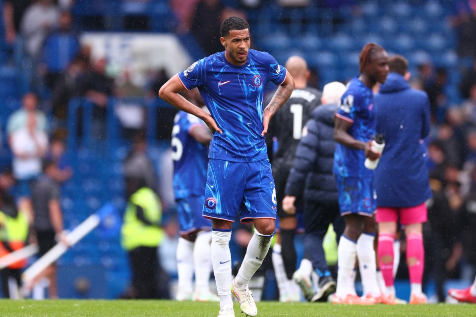 Levi Colwill of Chelsea looking dejected after a match.