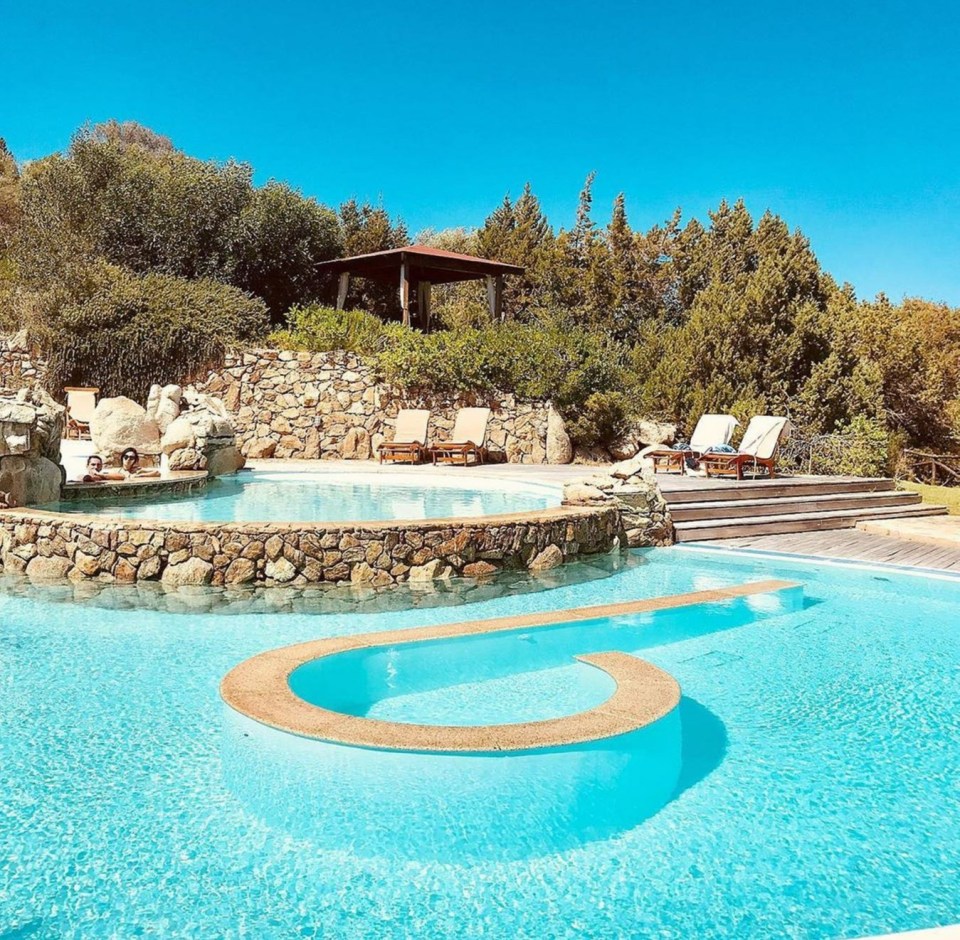 Pool at the Capo d'Orso hotel in Sardinia.