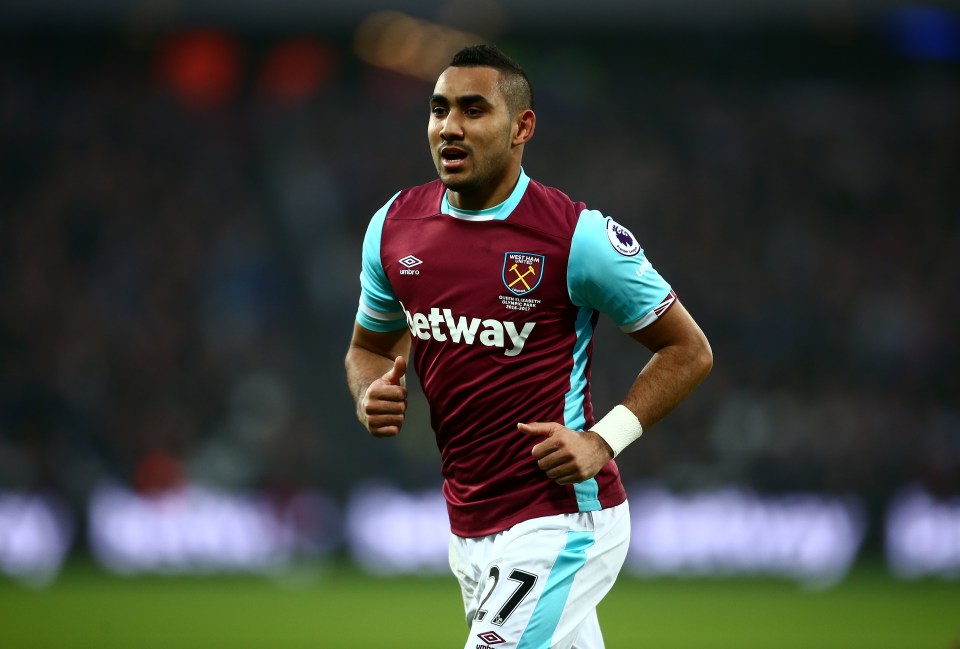 Dimitri Payet of West Ham United playing in a Premier League match.