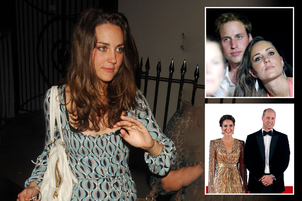 Collage of Kate Middleton and Prince William at various events.