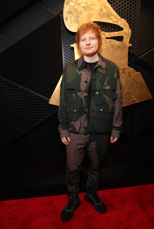 Ed Sheeran at the Grammy Awards.