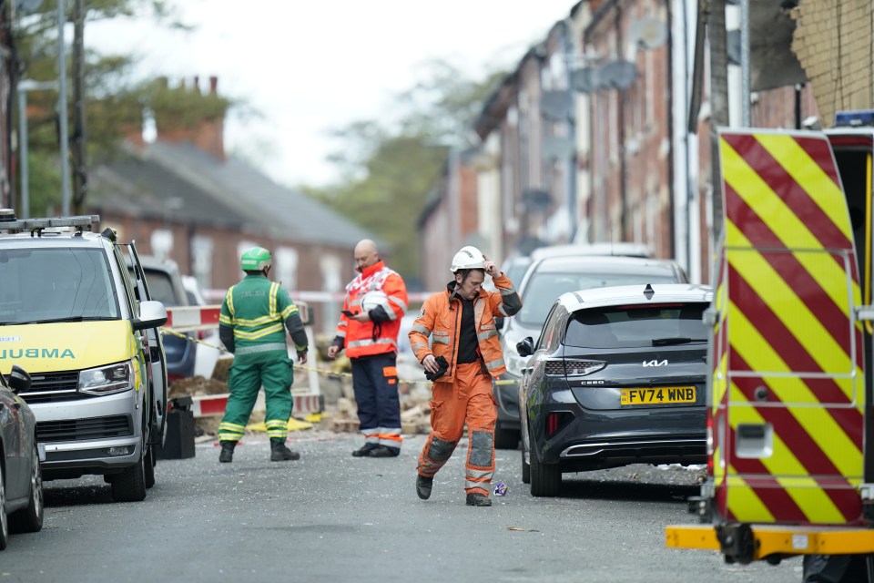 Emergency services responding to a house explosion in Worksop.