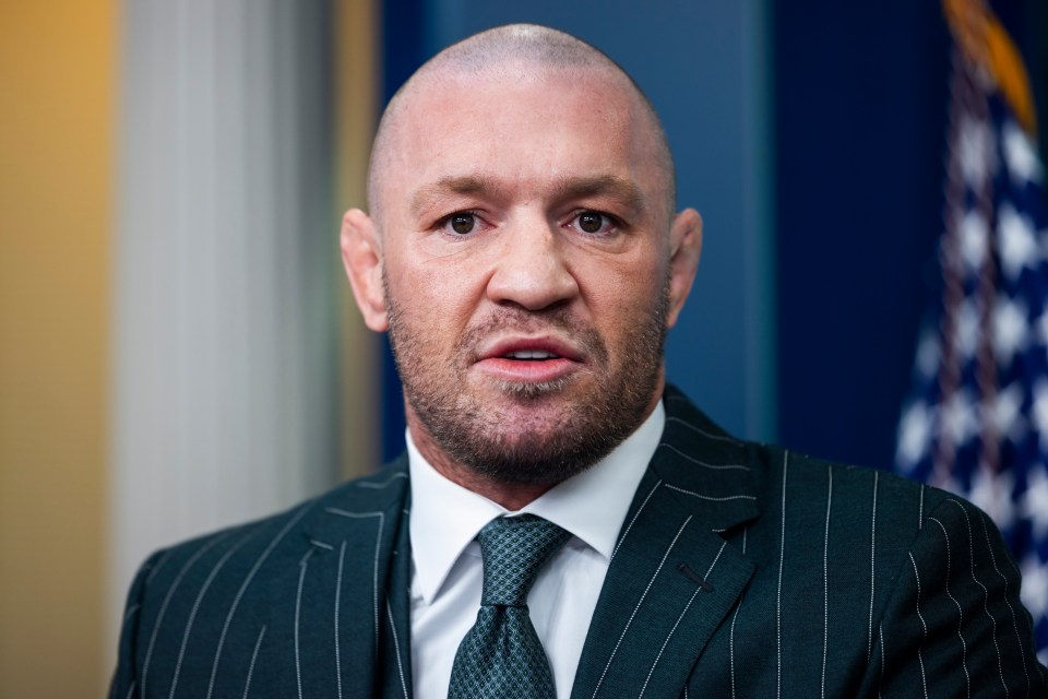 Conor McGregor speaking to the media.