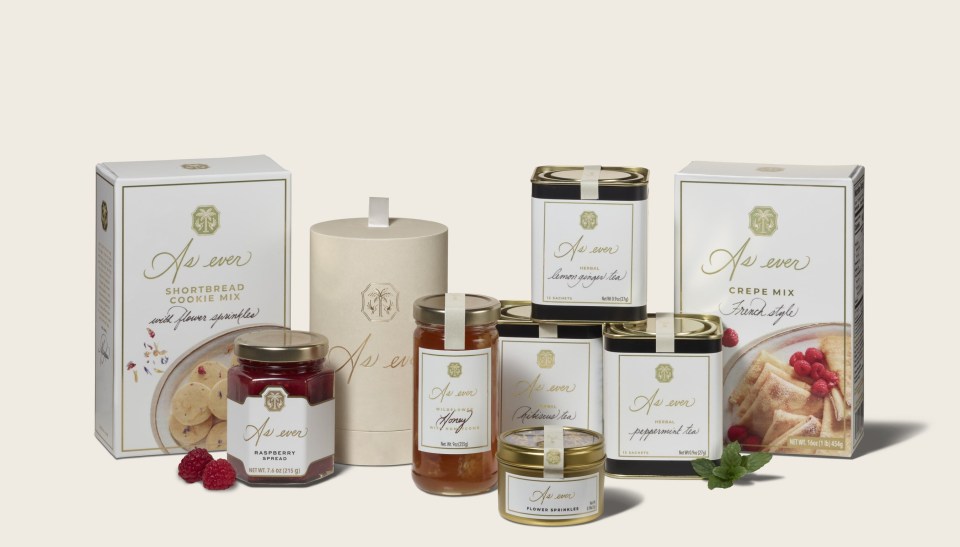 Collection of As ever brand food and beverage products.