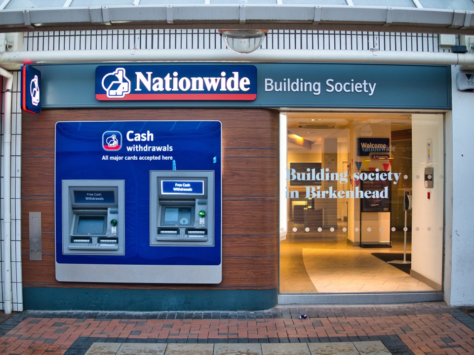 Nationwide Building Society branch with ATMs.