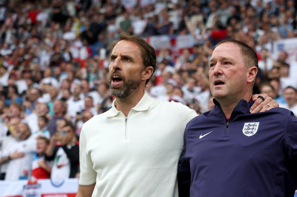 Gareth Southgate and Steve Holland, England's head coach and assistant coach, respectively.