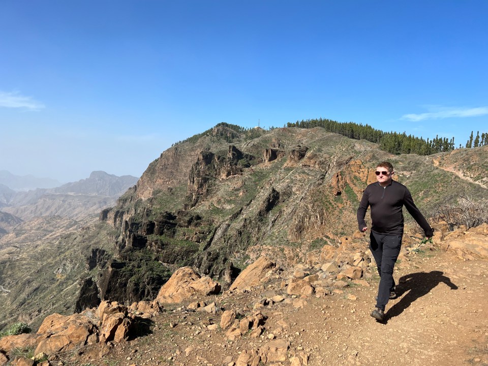 Person hiking in the Canary Islands.