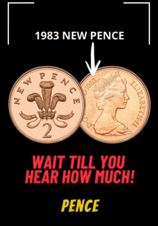 Two 1983 two pence coins.