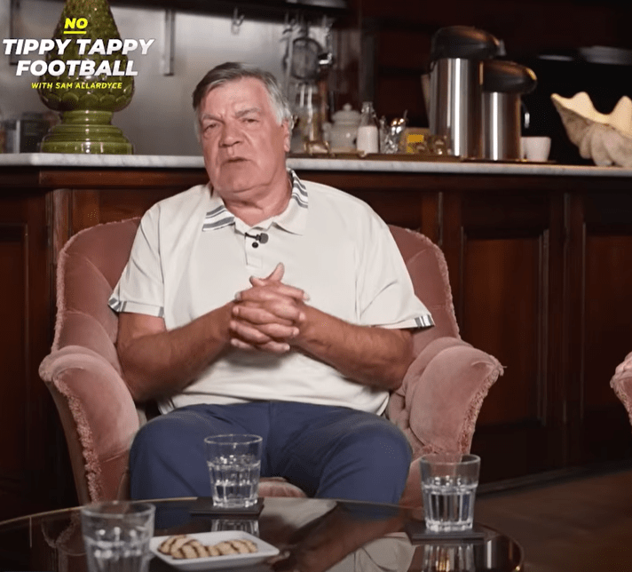 Sam Allardyce in an interview for No Tippy Tappy Football.