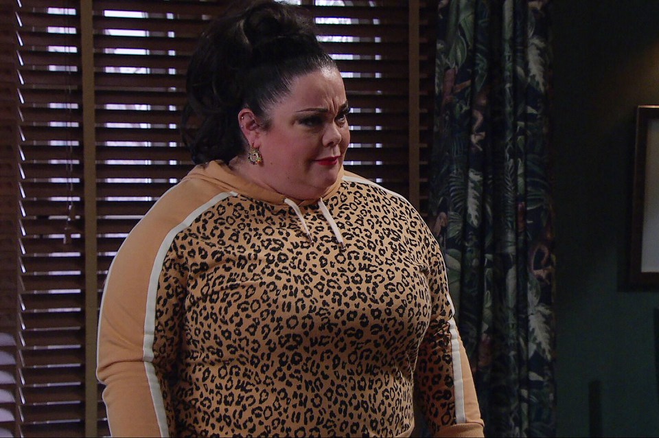 Lisa Riley as Mandy Dingle in Emmerdale.