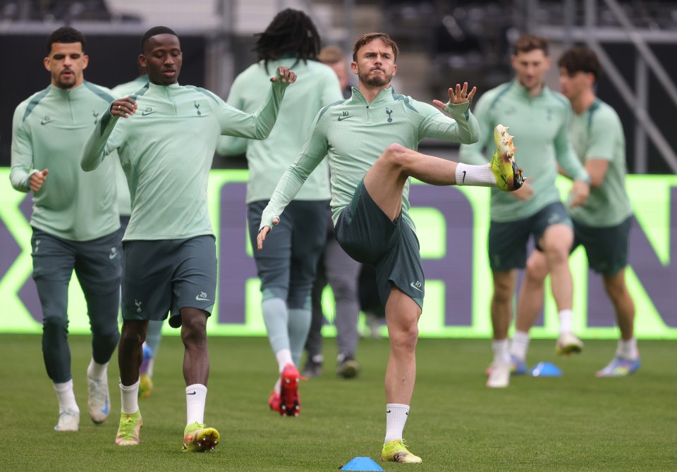 James Maddison of Tottenham Hotspur during training.