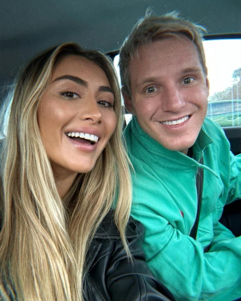 Jamie Lang and Sophie Habboo in a car.
