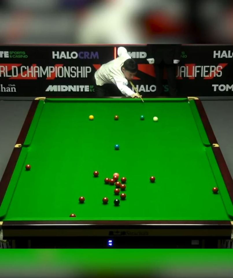 Jimmy White playing snooker at the World Snooker Championship qualifiers.