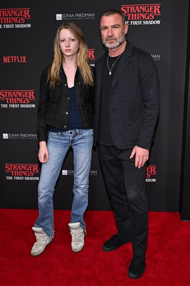 Kai Schreiber and Liev Schreiber at the Stranger Things: The First Shadow Broadway opening night.