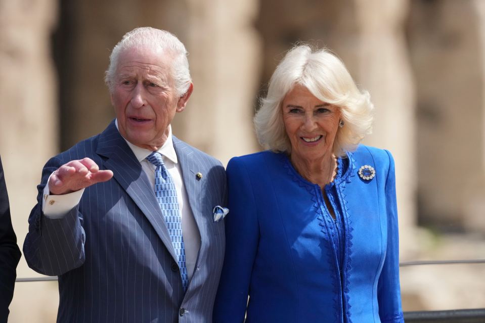 King Charles III and Queen Camilla at the Colosseum.
