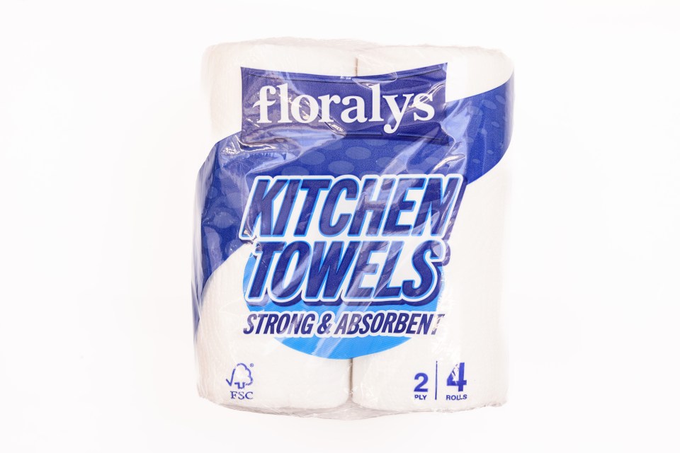 Two rolls of Floraly's kitchen towels.
