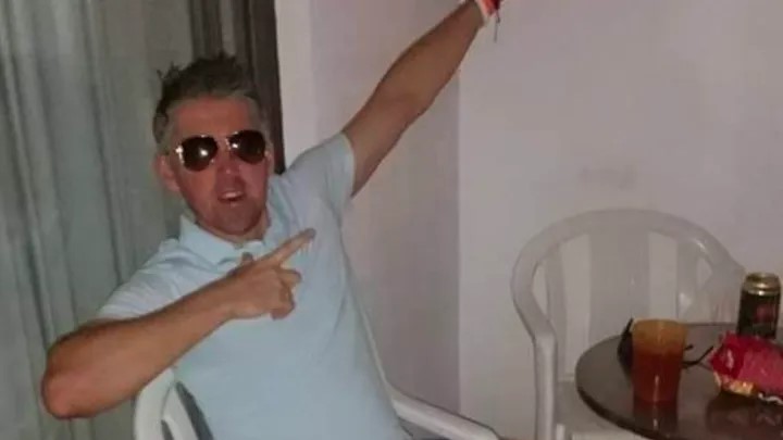 Photo of Andrew Frazer in Benidorm before the assault.
