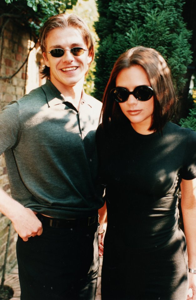 David Beckham and Victoria Adams together.