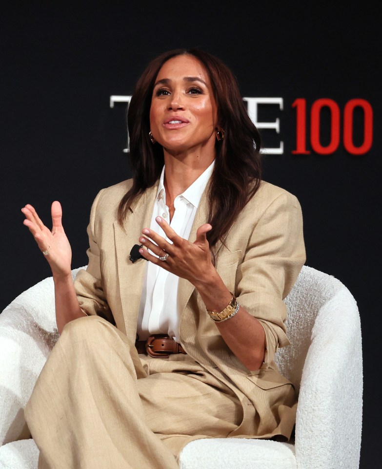 Meghan, Duchess of Sussex, speaking onstage at the TIME100 Summit.