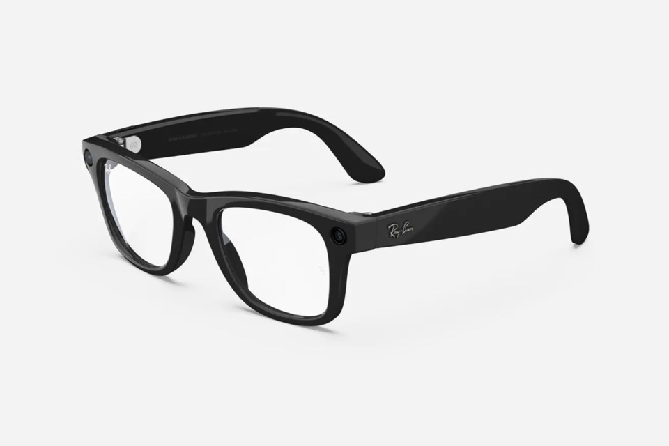 Black Ray-Ban smart glasses.