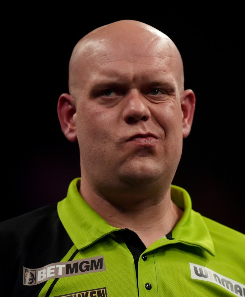 Michael van Gerwen at the BetMGM Premier League.