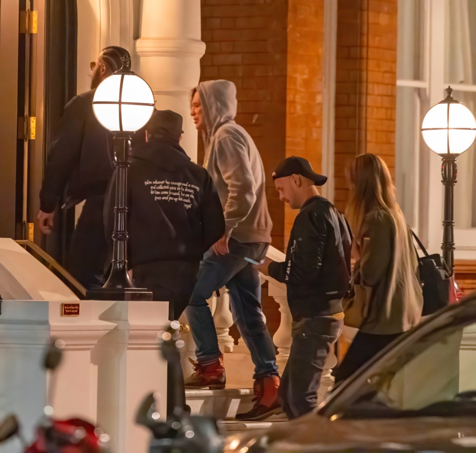 Mickey Rourke leaving a London hotel.