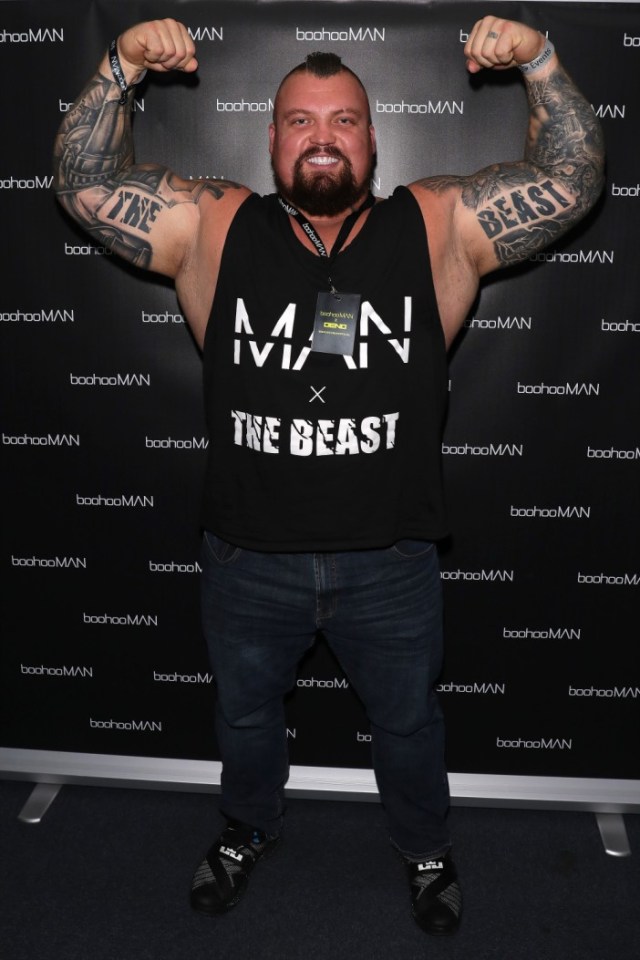 CHERTSEY, ENGLAND - SEPTEMBER 05: Eddie Hall attending the boohooMAN x DENO Launch Party held at Thorpe Park, The theme park was closed exclusively for the event on September 05, 2019 in Chertsey, England. (Photo by Mark R. Milan/Getty Images)