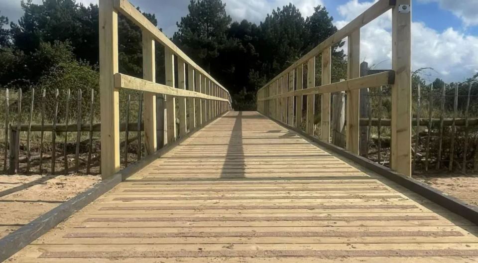 New boardwalk providing nature reserve access.