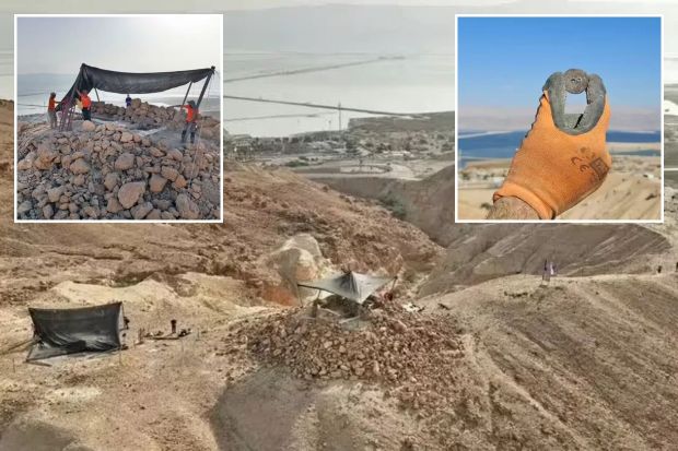 An image collage containing 3 images, Image 1 shows , Huge archaeology breakthrough as 2,200-year-old pyramid discovered in middle of desert, Archaeologists working in the Judean Desert have made headway on an ambitious project to document and preserve important historical sites that have previously been threatened by looting and illegal excavations. Thousands of artefacts have been unearthed through the exploration of over 100 miles of cliffs and 900 caves, Image 2 shows , Huge archaeology breakthrough as 2,200-year-old pyramid discovered in middle of desert, Archaeologists working in the Judean Desert have made headway on an ambitious project to document and preserve important historical sites that have previously been threatened by looting and illegal excavations. Thousands of artefacts have been unearthed through the exploration of over 100 miles of cliffs and 900 caves, Image 3 shows , Huge archaeology breakthrough as 2,200-year-old pyramid discovered in middle of desert, Archaeologists working in the Judean Desert have made headway on an ambitious project to document and preserve important historical sites that have previously been threatened by looting and illegal excavations. Thousands of artefacts have been unearthed through the exploration of over 100 miles of cliffs and 900 caves