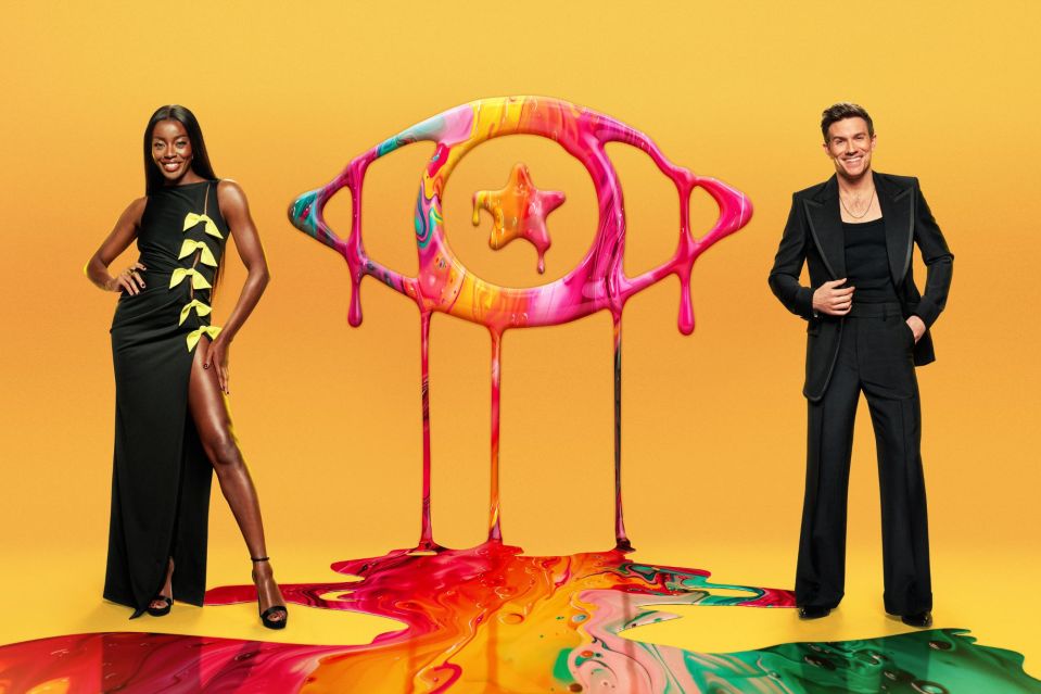 An image collage containing 1 images, Image 1 shows Promotional image of AJ Odudu and Will Best, Celebrity Big Brother hosts