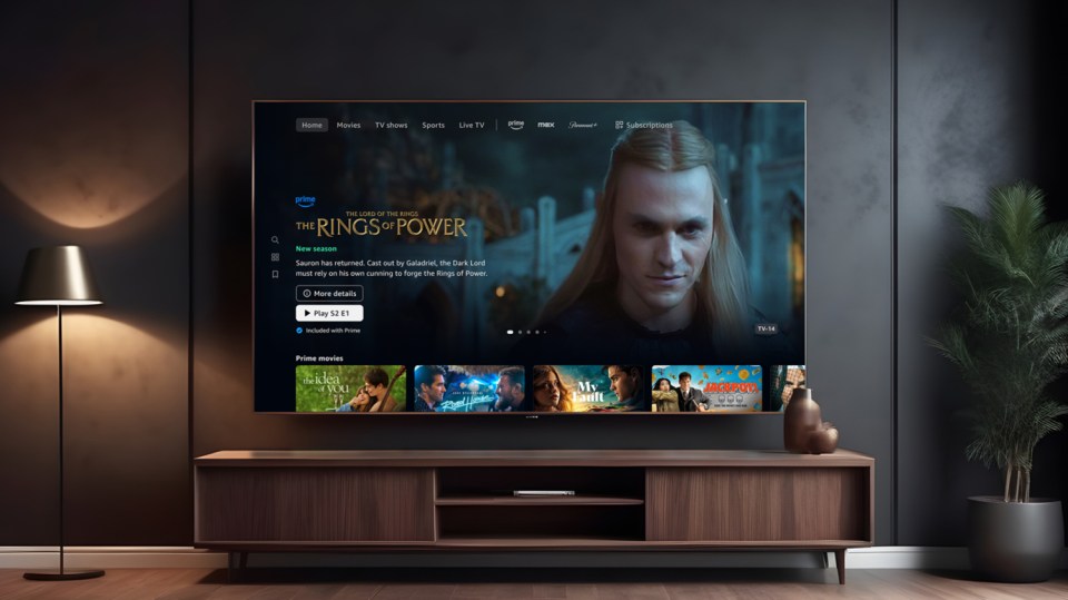 Amazon Prime Video interface showing The Rings of Power.