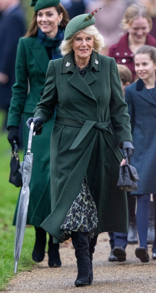 Queen Camilla at a Christmas morning service.