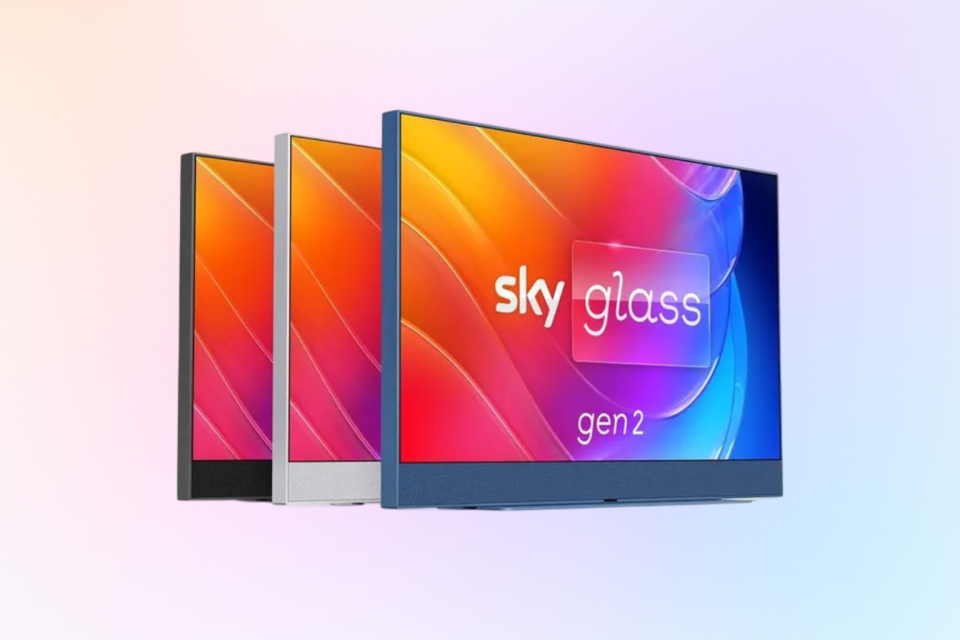 Sky Glass Gen 2 in three colors.