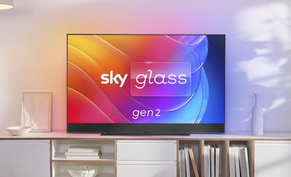 Sky Glass Gen 2 TV on a media unit.