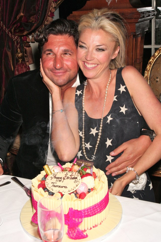 Tamara Beckwith and her husband at her birthday party.