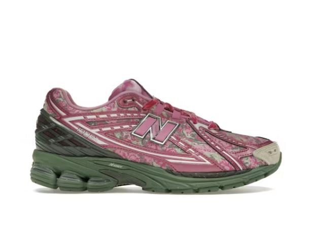 Pink and green New Balance 1906R trainers.