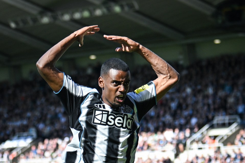 Alexander Isak reacts after a missed chance during a soccer match.
