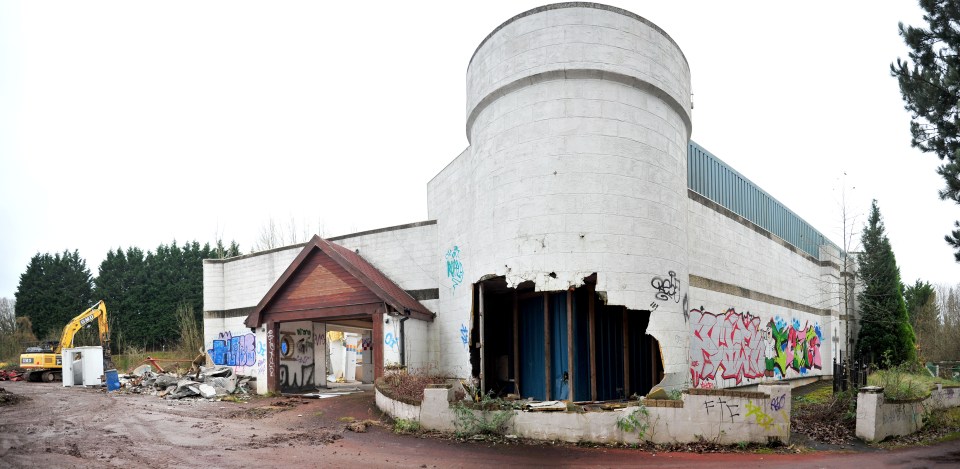 Demolition of the Camelot Theme Park in Chorley, Lancashire.
