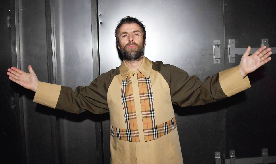 Liam Gallagher at the Burberry February 2018 show during London Fashion Week.