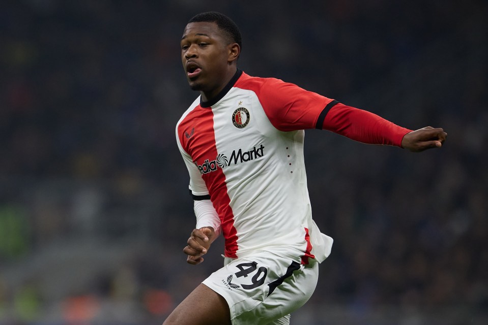 Zepiqueno Redmond of Feyenoord during a UEFA Champions League match.